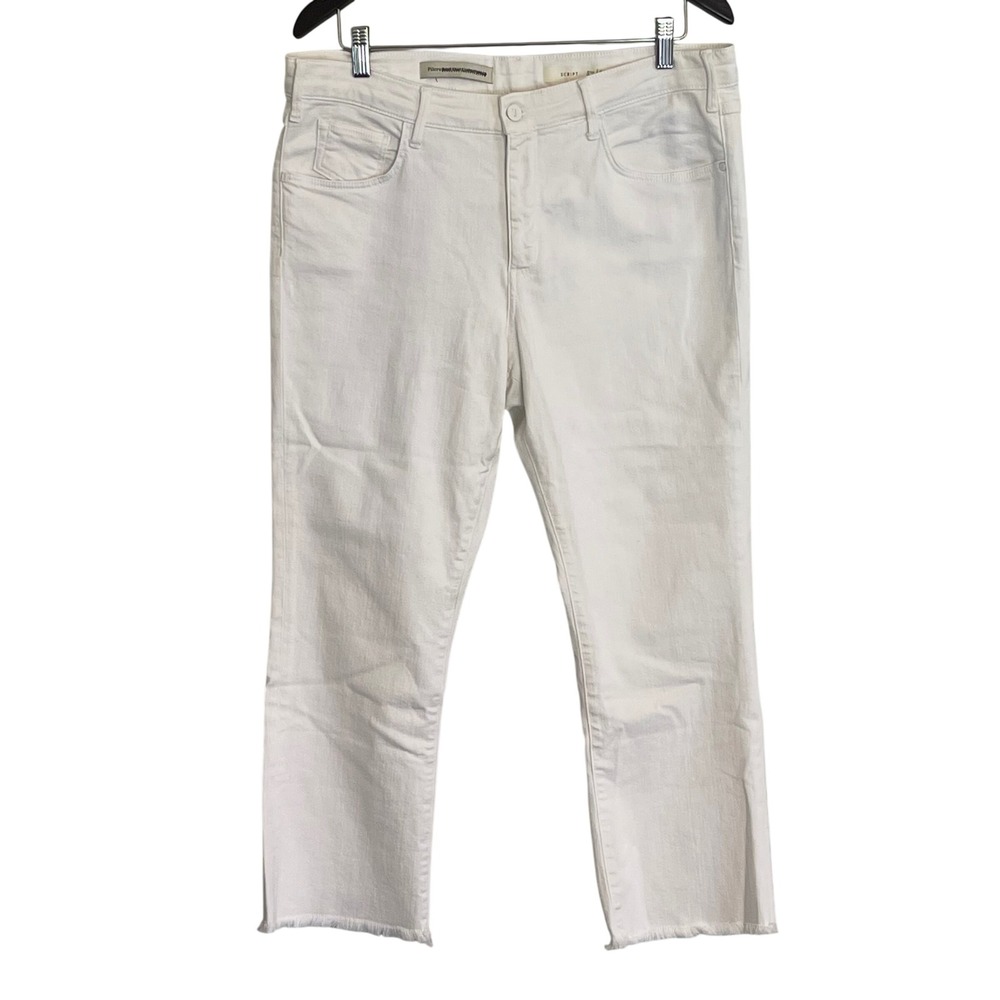 Pilcro and the Letterpress Script White Straight Leg Raw Hem‎ Jeans Size 32